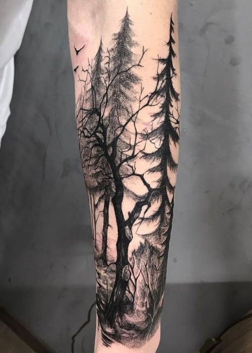 Idee del tatuaggio dell'albero per gli uomini