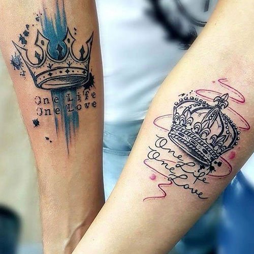 Tatuaggio del re e della regina